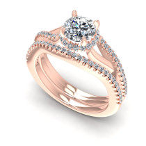 0.75CT Round Cut Diamonds Bridal Set