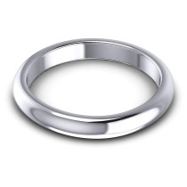 14KT White Gold 3.10MM Width & 1.95MM Thick Plain Wedding Band