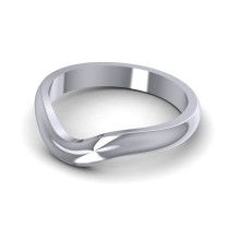 14KT White Gold 3.05MM Width & 1.85MM Thick Plain Wedding Band