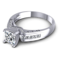 0.80CT Princess And Round Cut Diamonds Engagement Rings