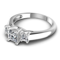 0.75CT Princess Cut Diamonds Three Stone Ring