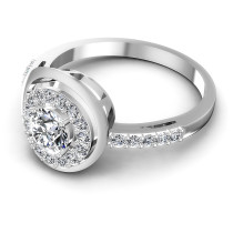 0.70CT Round Cut Diamonds Halo Ring