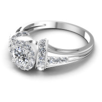 0.75CT Round Cut Diamonds Halo Ring