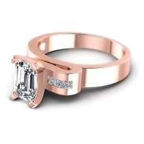 0.45CT Emerald And Princess Cut Diamonds Engagement Rings