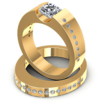 0.80CT Round Cut Diamonds Bridal Set