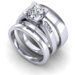 0.70CT Princess And Round Cut Diamonds Trio Rings , picture number 1