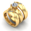 0.61CT Round Cut Diamonds Trio Rings , picture number 1