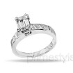 1.15CT Emerald and Princess Cut Diamonds Engagement Ring , picture number 1