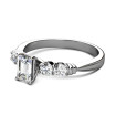 0.90CT Emerald and Round Cut Diamonds Engagement Ring , picture number 1
