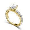 2.85CT Emerald and Round Cut Diamonds Engagement Ring , picture number 2