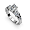 1.65CT Emerald and Princess Cut Diamonds Engagement Ring , picture number 1