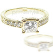 1.10CT Princess and Round Cut Diamonds Engagement Ring , picture number 0