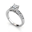 1.00CT Emerald and Round Cut Diamonds Engagement Ring , picture number 1