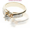 1.05CT Round and Princess Cut Diamonds Engagement Ring , picture number 1