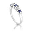 1.00CT Princess Cut Diamonds and Sapphires Wedding Band , picture number 1