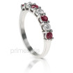 1.40CT Round Cut Diamonds and Rubies Wedding Band , picture number 1