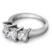 0.80CT Princess Cut Diamonds Three Stone Ring , picture number 0