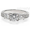 1.55CT Round Cut Diamonds Three Stone Ring , picture number 2
