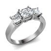 0.90CT Princess Cut Diamonds Three Stone Ring , picture number 1