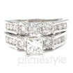 2.15CT Bridal Set with Princess and Round Cut Diamonds , picture number 1