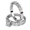 1.90CT Princess and Round Cut Diamond Bridal Set , picture number 1