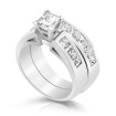 Engagement Ring and Wedding Band Bridal Set - 2.60CT Princess Cut Diamonds , picture number 1