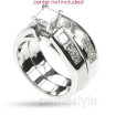Engagement Ring and Wedding Band Bridal Set - 2.25CT Princess Cut Diamonds , picture number 1