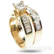 Engagement Ring and Wedding Band Bridal Set - 2.60CT Princess Cut Diamonds , picture number 2