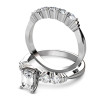 Emerald and Round Cut Diamond Bridal Set with A 2.00CT Total Weight , picture number 1