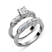 Princess and Round Cut Diamond Bridal Set with A 1.20CT Total Weight , picture number 0