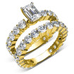 5.65CT Emerald and Round Cut Diamonds Bridal Set , picture number 2