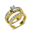 emerald and round Cut Diamonds - 2.25CT Total Weight Bridal Set , picture number 0