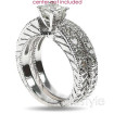 princess and round Cut Diamonds - 1.45CT Total Weight Bridal Set , picture number 1
