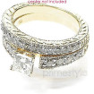 princess and round Cut Diamonds - 1.45CT Total Weight Bridal Set , picture number 2