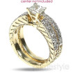 princess and round Cut Diamonds - 1.45CT Total Weight Bridal Set , picture number 1