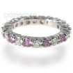 1.50CT Round Cut Diamonds and Pink Sapphires Eternity Band , picture number 2