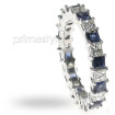 3.40CT Princess Cut Diamonds and Sapphires Eternity Band , picture number 1