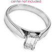 14KT White Gold Emerald Cut Solitaire Ring , picture number 1