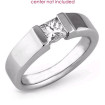 14KT White Gold Princess Cut Solitaire Ring , picture number 2