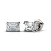 Emerald Cut Stud Earrings 1.50CT Total Weight with Platinum Setting , picture number 2