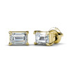 Emerald Cut Stud Earrings 1.00CT Total Weight with 14KT Yellow Gold Setting , picture number 0