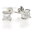 Radiant Cut 0.80CT Diamond Stud Earrings Set In 14KT White Gold , picture number 1