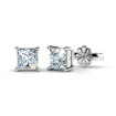 Princess Cut Diamond Stud Earrings In 14KT White Gold Setting -- 0.25CT , picture number 2