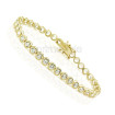 Tennis Bracelet - 14KT Yellow Gold 4.00CT Round Cut Diamonds , picture number 1