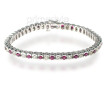 4.00CT Round Cut Diamond and Rubies Bracelet In 14KT White Gold , picture number 2