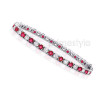 1.00CT Round Cut Diamonds and Rubies Bracelet In 14KT White Gold , picture number 2