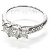 1.10CT Princess and Round Cut Diamonds Three Stone Ring , picture number 0