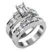 2.40CT Bridal Set with Emerald and Round Cut Diamonds , picture number 2