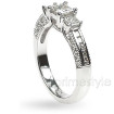 1.50CT Princess and Round Cut Diamonds Three Stone Ring , picture number 2