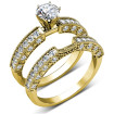 1.45CT Round Cut Diamond Bridal Set , picture number 2